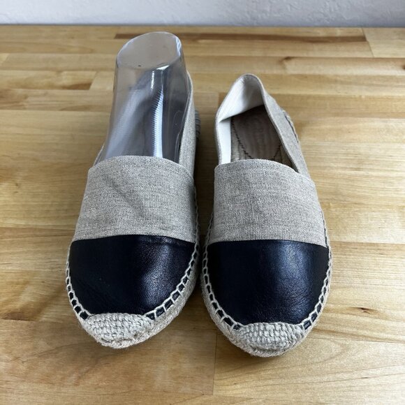 J. Crew Women's Espadrille Flats Cap Toe Linen Shoes CA010 Vacation Spain Size 8 - Picture 3 of 10